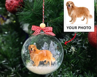 Acrylic Ornament, Ball Ornaments, Custom Pet Ornament, Custom Photo Globe Ball Ornament, 3D Ball Ornament Gifts, Christmas Gift for Kid