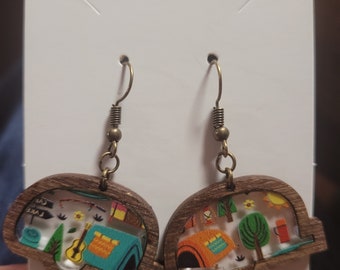 Handmade camper earrings