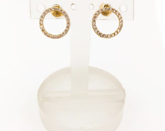 Boucles d’oreilles 14 kt avec zircone