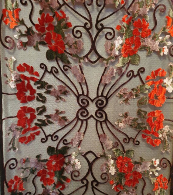 VELVET DEVORE Floral and Ornament Silk Scarf/Wrap - image 10