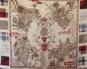 LAURA ASHLEY (Newer Worn With Tag) - Made in Italy Old City Map Designed Scarf