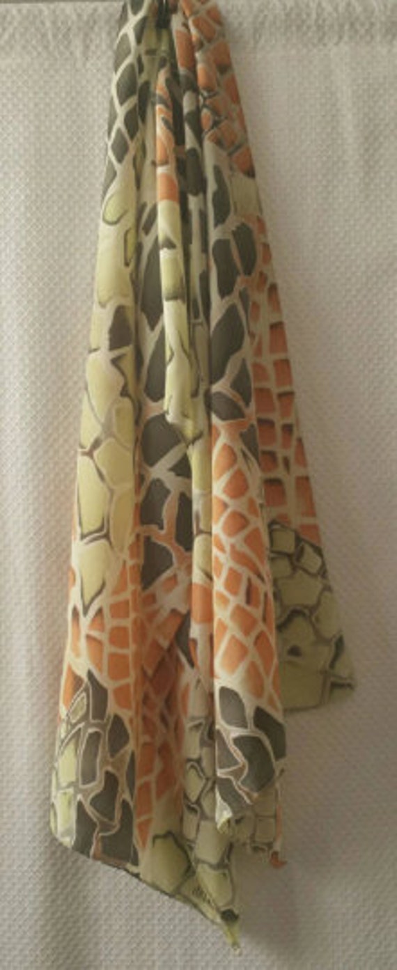 DELMOD - Vintage silk shawl with skin snake patte… - image 5