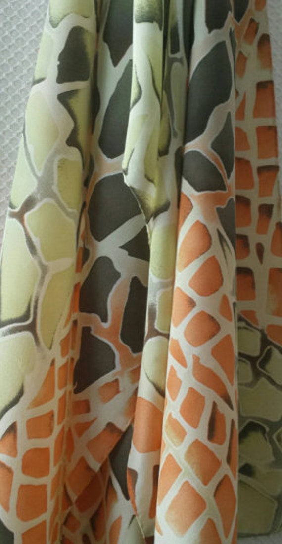 DELMOD - Vintage silk shawl with skin snake patte… - image 6