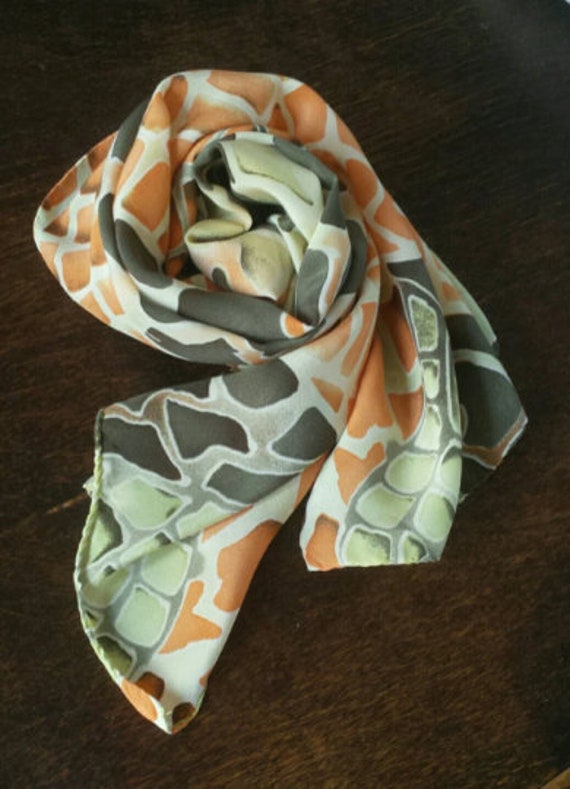 DELMOD - Vintage silk shawl with skin snake patte… - image 2