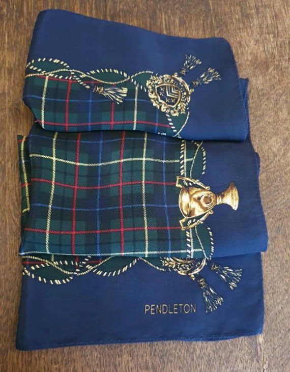 PENDLETON - Unisex Check Pattern Silk Neckerchief - image 6