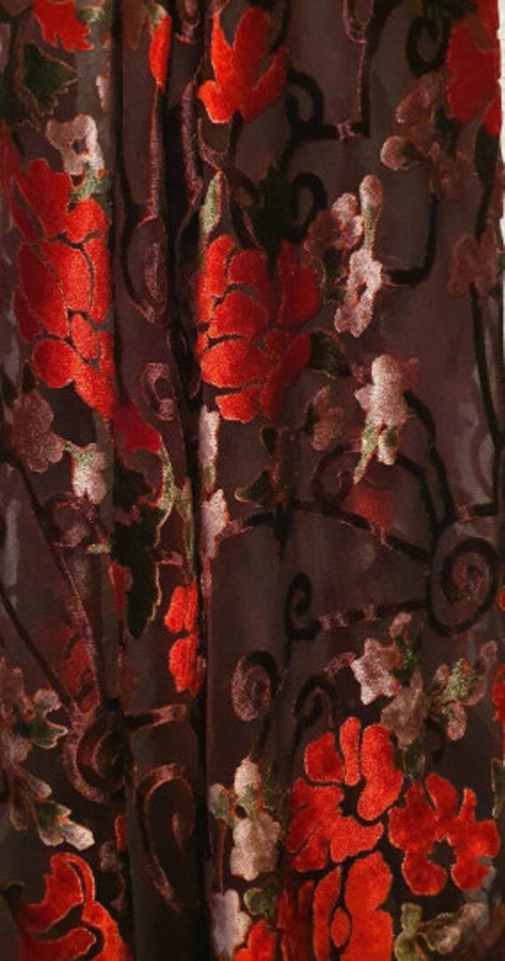 VELVET DEVORE Floral and Ornament Silk Scarf/Wrap - image 6