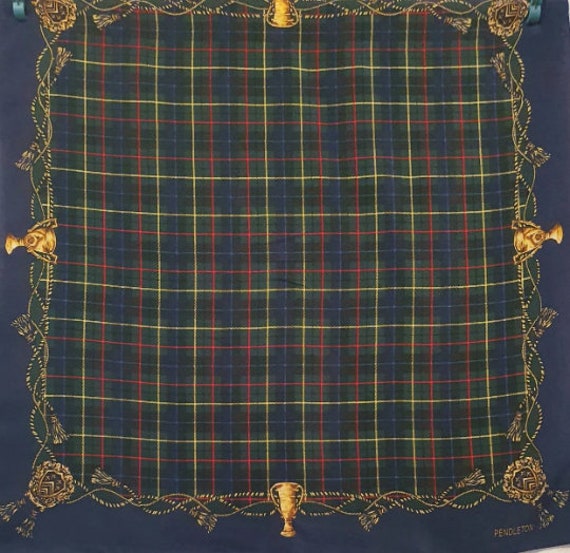 PENDLETON - Unisex Check Pattern Silk Neckerchief - image 1