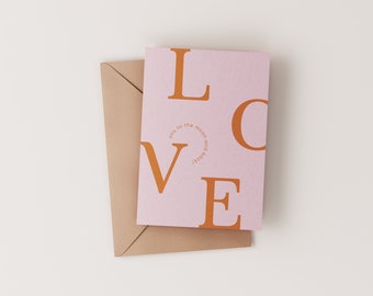 Folding card LOVE / greeting card love / DIN A6 / 300g recycled paper