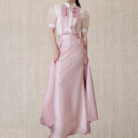 Modern Filipiniana Ladies Barong With 