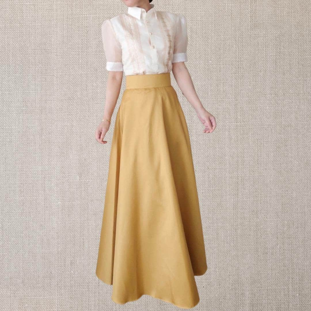 MODERN FILIPINIANA LONG SKIRT FOR WOMEN | ubicaciondepersonas.cdmx.gob.mx