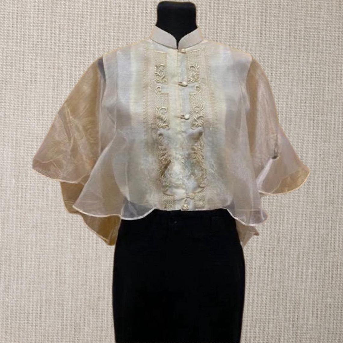 Filipiniana Ladies Barong Butterfly Sleeves - Etsy Sweden