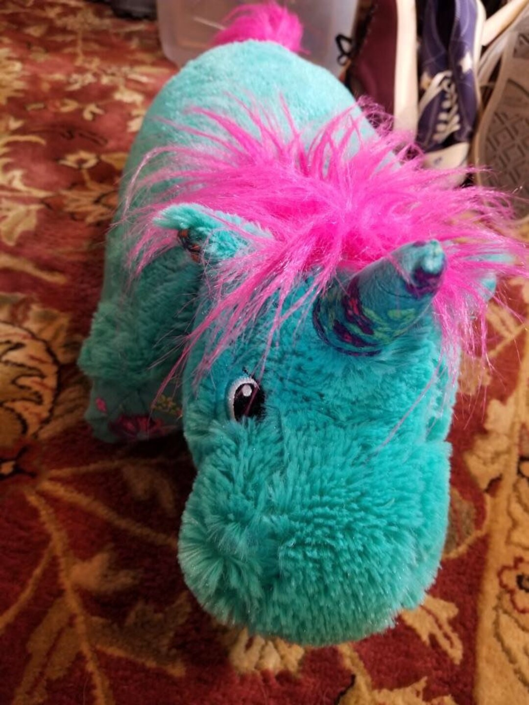Pillow Pets 20092011 Turquoise and Hot Pink Unicorn Pillow Etsy