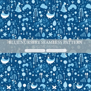 Blue Nursery Digtal Paper,  pattern, baby boy, baby shower seamless pattern, Journal Paper, notebook, green junk pages, Scrapbook Paper