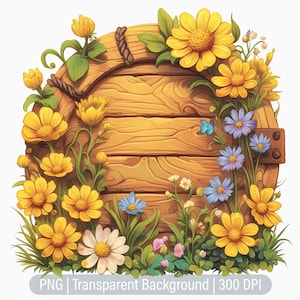 Letrero de madera floral, letrero forestal PNG, granja, superposiciones, diario basura, álbum de recortes, gráfico de sublimación imprimible, uso comercial