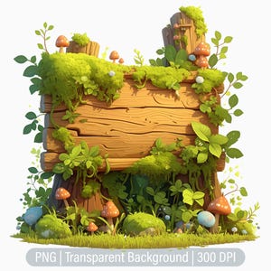 Letrero de madera de la selva, letrero forestal PNG, granja, superposiciones, diario basura, álbum de recortes, gráfico de sublimación imprimible, uso comercial