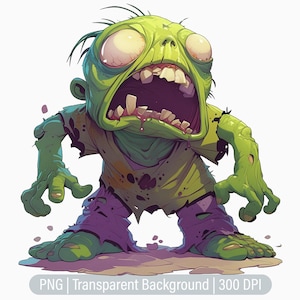 Zombie Clipart, Spooky Zombie PNG, Zombie, Junk Journal, Scrapbooking, Printable Sublimation Graphic, Commercial Use