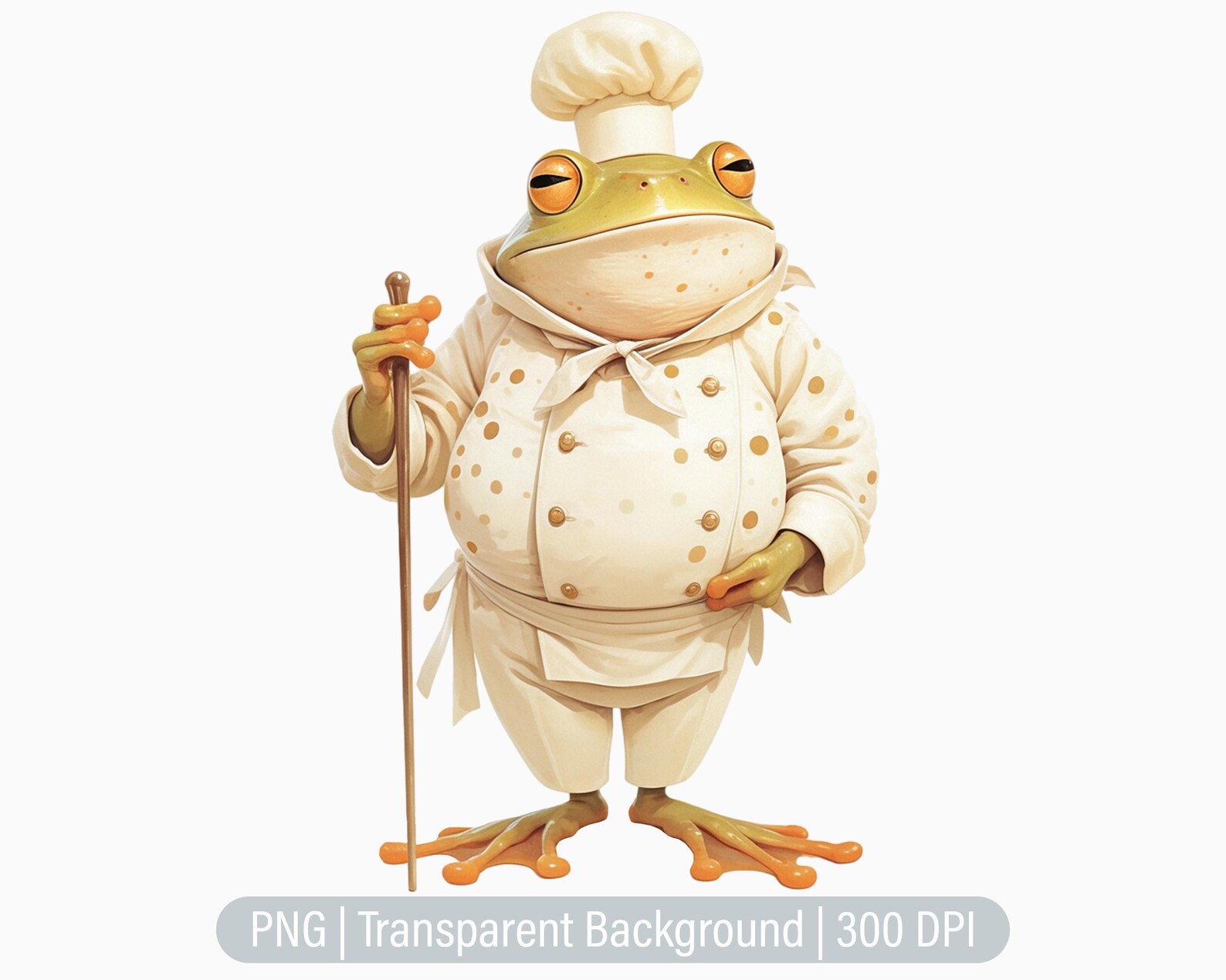 Chef Frog Clipart, Cook Frog PNG, Vintage Frog, Junk Journals ...