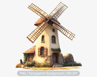 Windmi Graphics Windpump #2 - Transparent PNG Clipart - Commercial Use - Etsy Canada