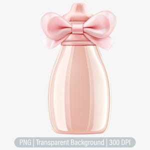 Pink Milk Bottle  Clipart, Baby Bottle PNG, Nursery PNG, Junk Journals, Scrapbooking, Sublimation Graphics, Transparent png, Art Prints