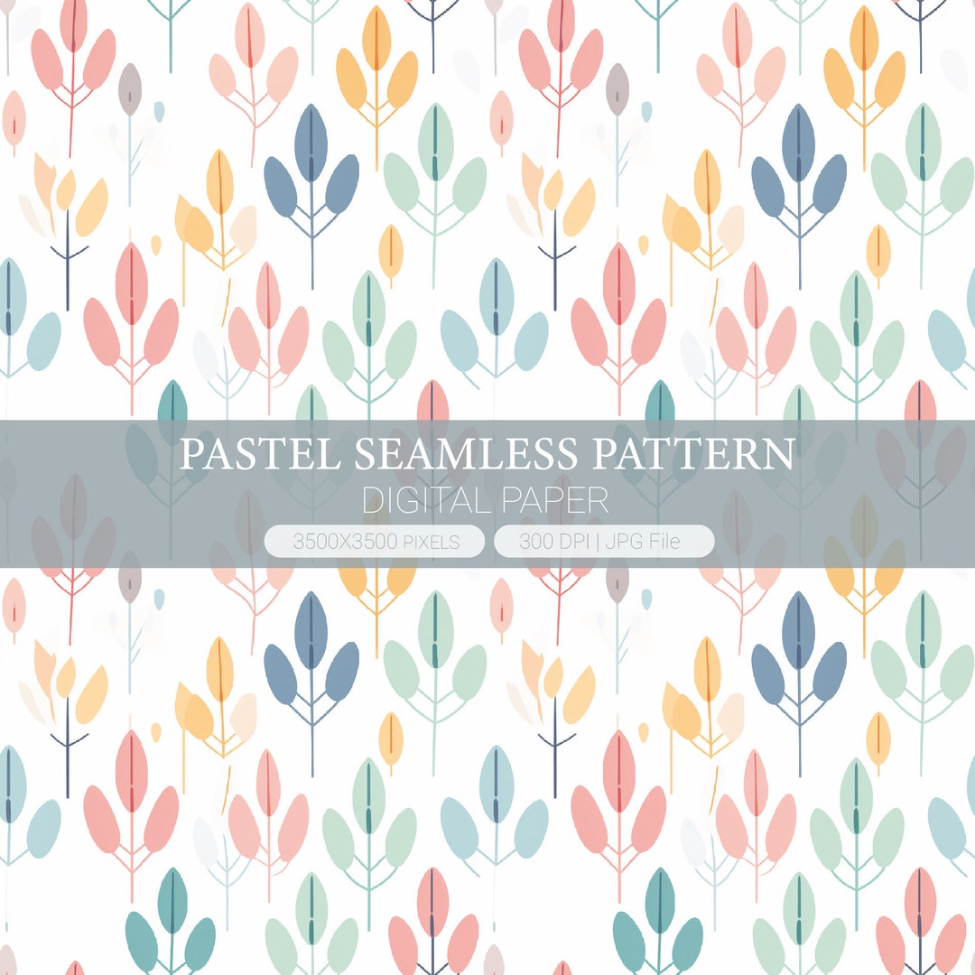 Pastel Digital Paper, Floral Pastels Seamless Pattern, Pink Abstract ...