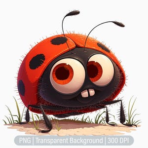 Clipart di coccinelle stravaganti, Clipart di insetti stravaganti, Insetti carini PNG, Diari spazzatura, Scrapbooking, Grafica a sublimazione stampabile, Uso commerciale