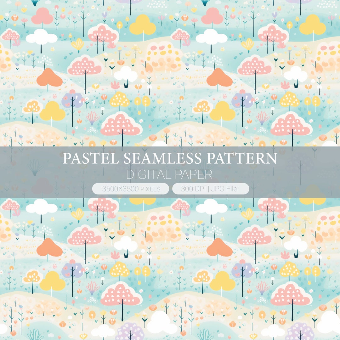Pastel Digital Paper, Soft Pastels Seamless Pattern, Pink Abstract ...