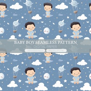 Baby boy pattern, Nursery printable digital paper pack, seamless pattern, Journal Paper, notebook, green junk pages, Scrapbook Paper