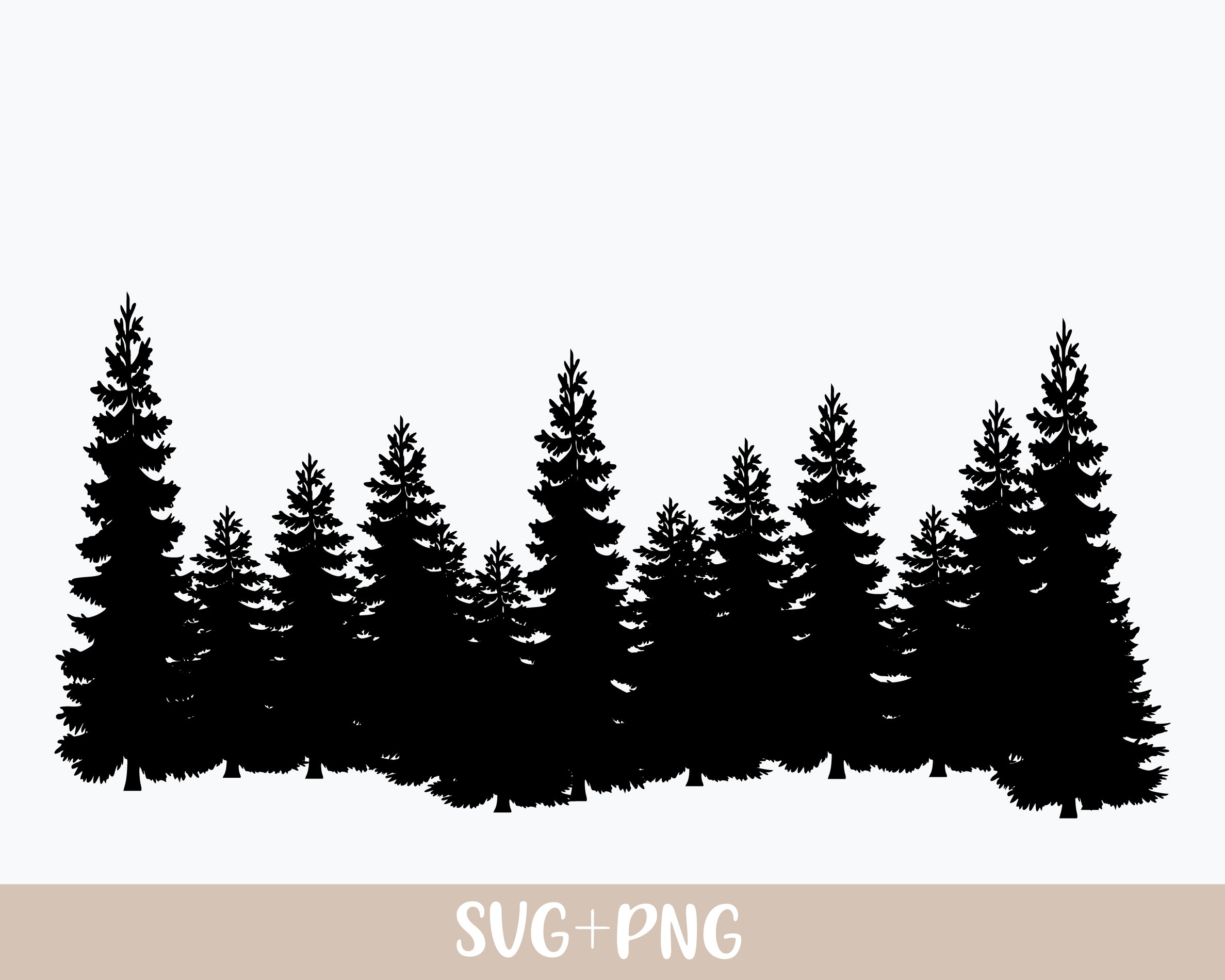 Treeline Forest SVG, Tree Clipart Svg, Tree Silhouette Svg, Tree Line Svg,  Forest Svg, Forest Bundle Svg, Camping Svg, Tree Svg, Trees Svg 