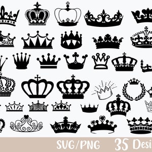 Crowns SVG Bundle, Crown Png, Crown Vector, Crown Clipart, Queen Crown ...
