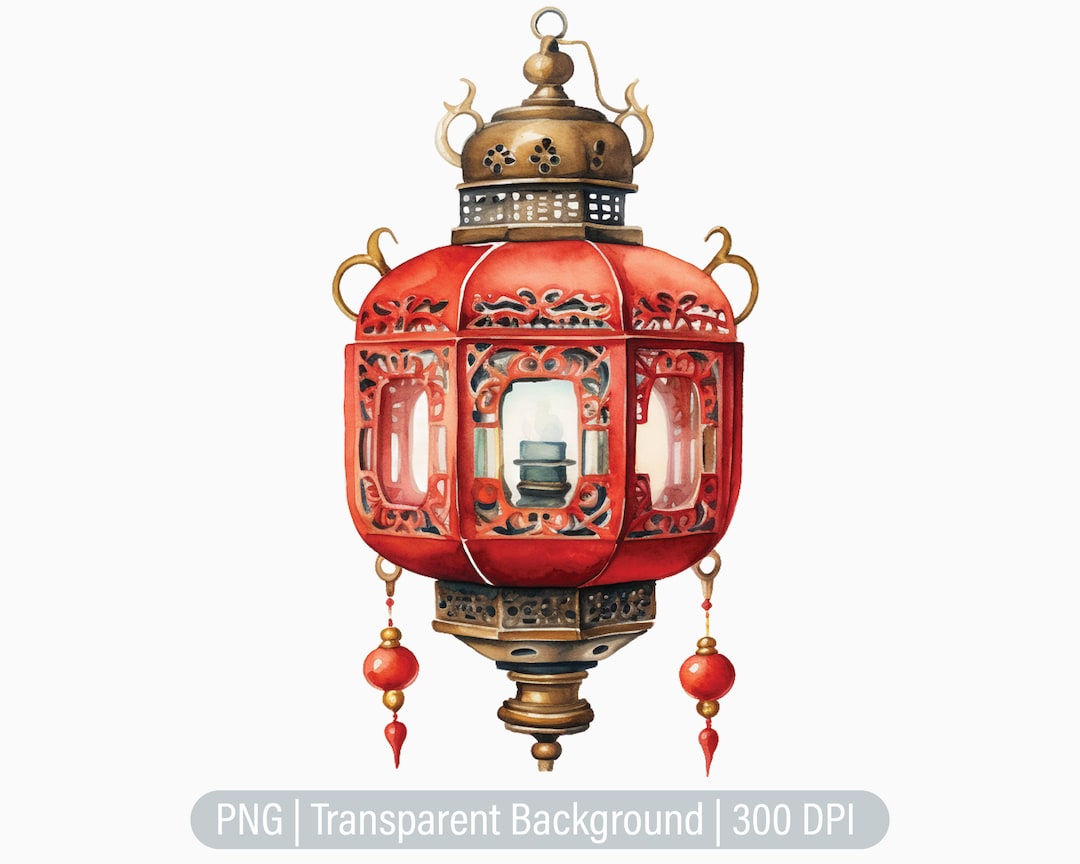 Vintage Chinese Lantern Clipart, Red Lantern Png, Lantern, Junk ...
