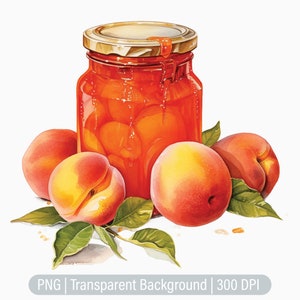 Peach Jam Clipart, Peaches, Fruits Jello, Peach Jar, Junk Journals