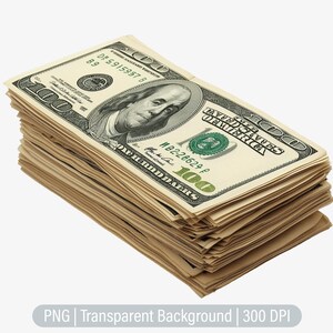 Money Stack Clipart, Money Dollar Bills PNG, Money Cash, Junk Journals, Scrapbooking, Sublimation Graphics, Transparent png, Art Prints
