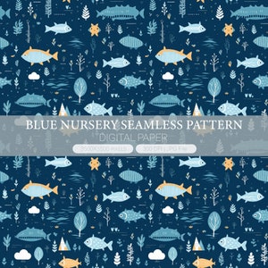 Blue Nursery Digtal Paper,  pattern, baby boy, baby shower seamless pattern, Journal Paper, notebook, green junk pages, Scrapbook Paper