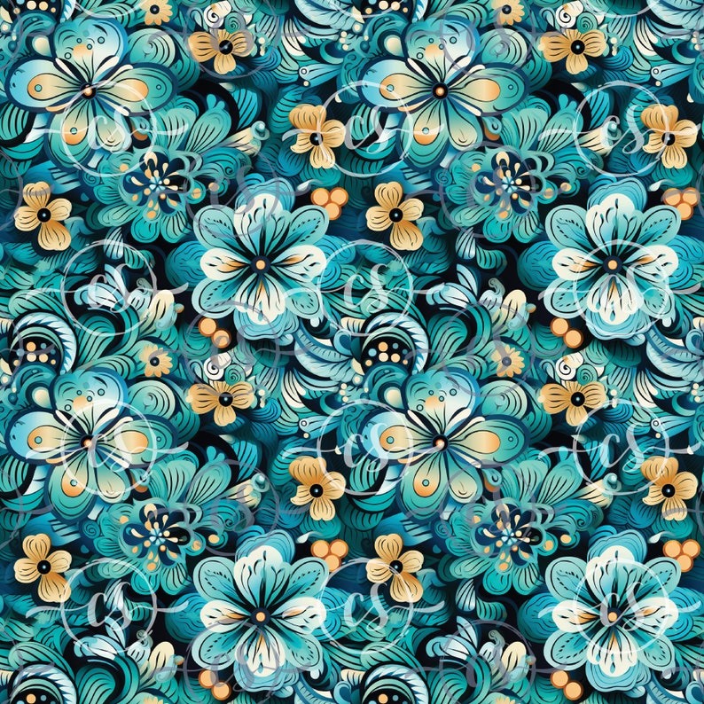 Floral Digital Paper, Flowers Seamless Pattern, Spring Flowers, Floral