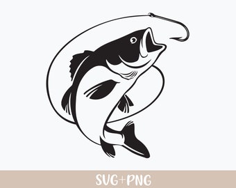 Bass Fish SVG, Fishing design, fishing hook svg, fisherman svg, fish png, bass fish png,