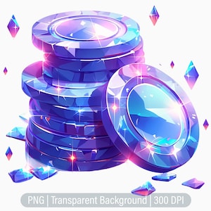 Poker chips Clipart, Las Vegas, Casino PNG, Junk Journal, Scrapbooking, Printable Sublimation Graphics, Commercial Use
