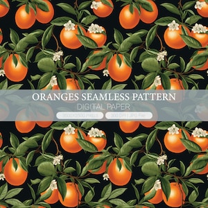 Orange digital paper, Orange Fruits Seamless Pattern, Oranges backgrounds, Citrus Patroon, junk pages, Scrapbook Paper, Wallpaper, Prints