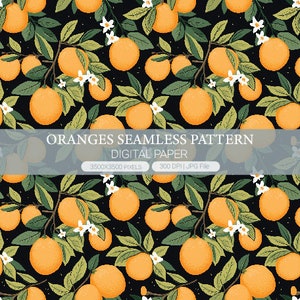 Orange digital paper, Orange Fruits Seamless Pattern, Oranges backgrounds, Citrus Patroon, junk pages, Scrapbook Paper, Wallpaper, Prints