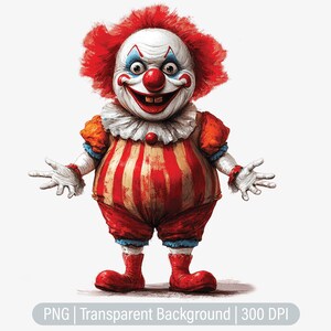 Circus Clown Clipart, Carnival PNG, Rustic Carnival, Junk Journals, Scrapbooking, Sublimation Graphics, Transparent png, Art Prints