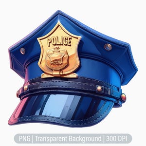 Police Hat Clipart, Police Officer PNG, Police Uniform, Junk Journals, Scrapbooking, Printable Sublimation Graphics, Commercial Use