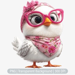 Cute Chicken Clipart, Farm PNG, Farm Animal, Funny Chicken, Junk Journals, Scrapbooking, Sublimation Graphics, Transparent png, Art Prints