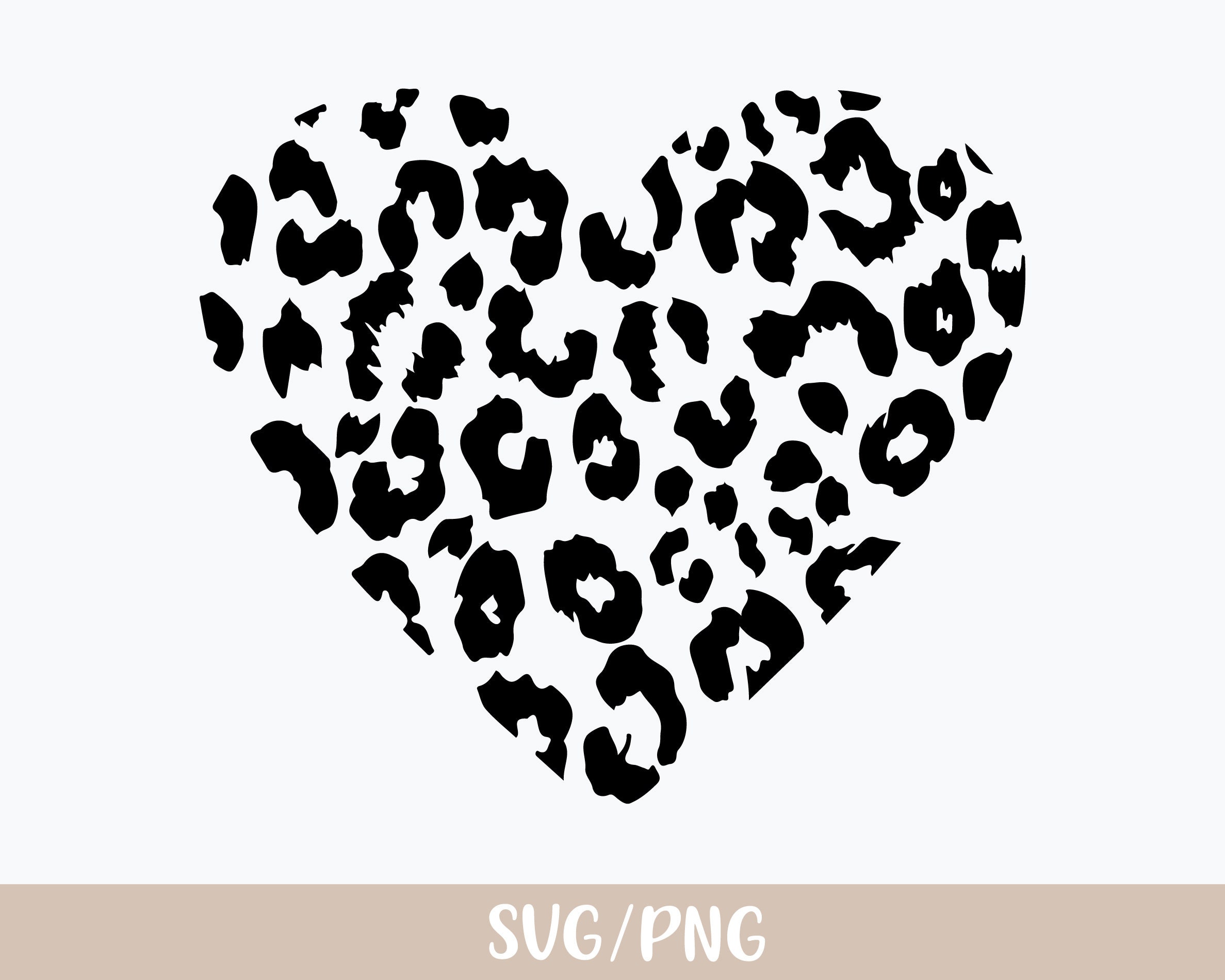 Leopard Louis Vuitton Heart SVG, Leopard LV SVG PNG DXF cut file for cricut