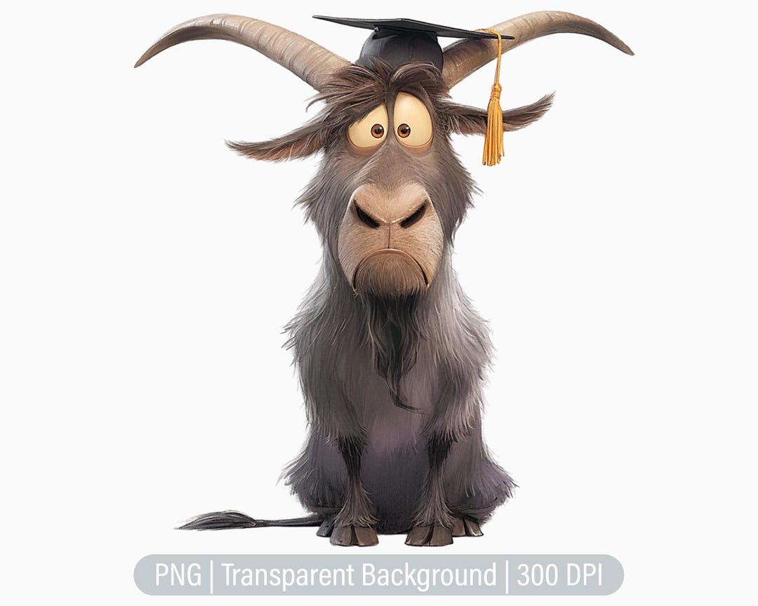 Graduation Goat Graduation Goat Clipart, Quirky Animals PNG, Animal, Goat, Junk ...
