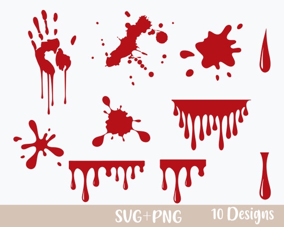 Blood Splatter Bloody Handprint Drips SVG Bundle Cut Files for - Etsy