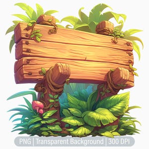Letrero de madera de la selva, letrero forestal PNG, granja, superposiciones, diario basura, álbum de recortes, gráfico de sublimación imprimible, uso comercial