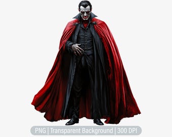Clipart vampire, cape de vampire PNG, gothique, journaux indésirables, scrapbooking, sublimation graphique, png transparent, tirages d'art