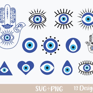 Evil Eye Svg Bundle, Humsa Svg Cut Files, Turkish Eye svg, Evil Eye Protection Svg, Png, Cricut Evil Eye, Files For Cricut, Silhouett