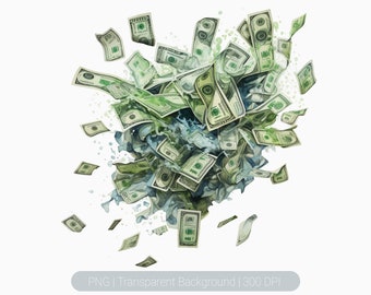 Money Dollar Bills Clipart, Money Stack Cash Png, Roll Of Money Png, Printable Sublimation Graphics, transparent background Wall Art Prints