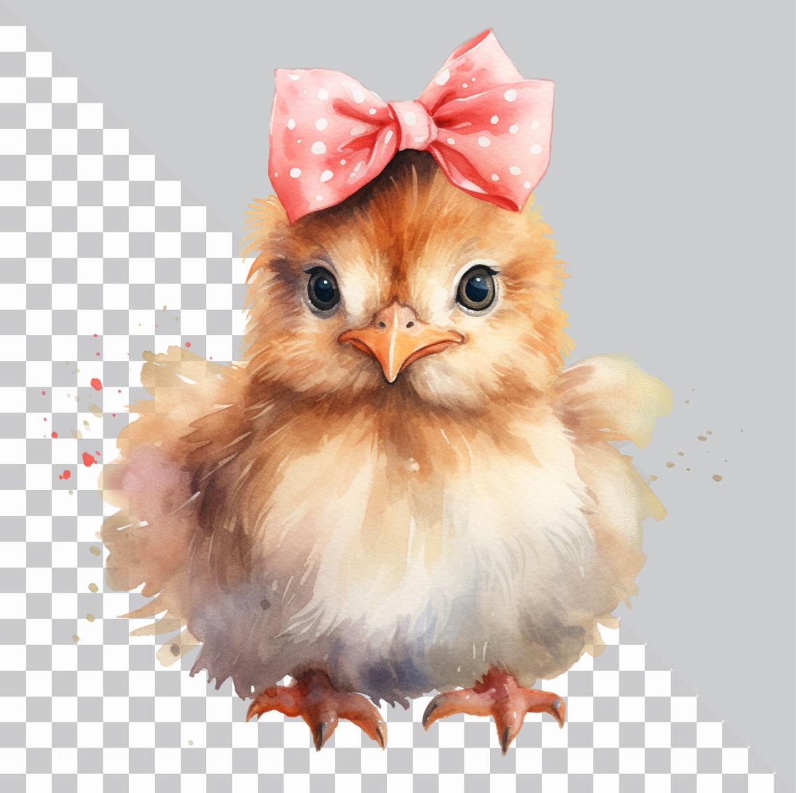 Baby Chick Clipart, Watercolor Cute Baby Chicken Clipart, Chicken Png ...