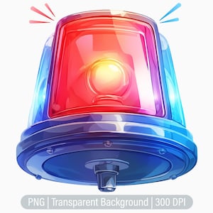 Polizei Sirene Clipart, Polizist PNG, Polizei Alarm, Junk Journals, Scrapbooking, druckbare Sublimationsgrafiken, kommerzielle Nutzung